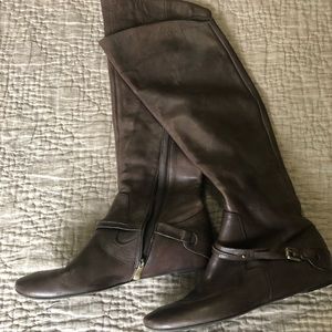 Via Spiga Tall Chocolate Brown Leather Boots
